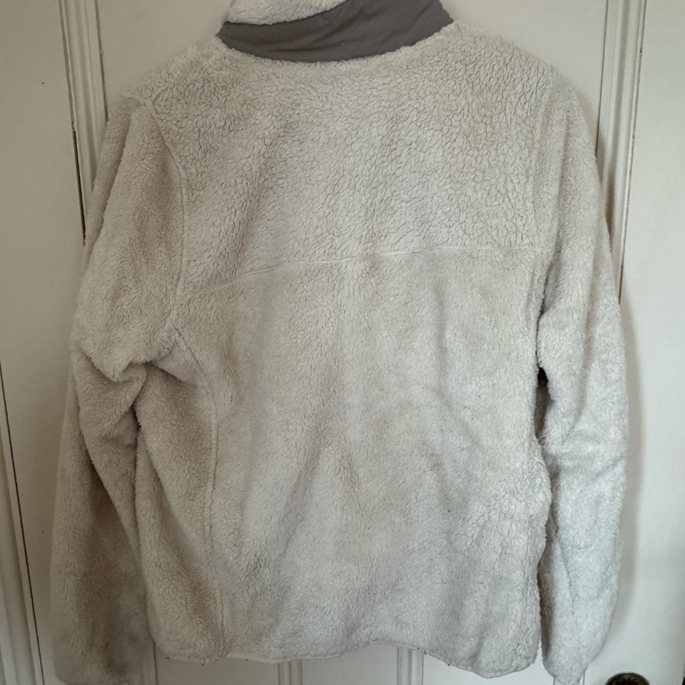 L.L.Bean Sherpa Fleece Snap Pullover Cream Women's Medium - Picture 2 of 5